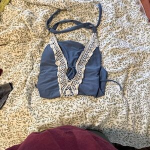 Mossimo Supply Co. Blue and White One Piece Swimsuit